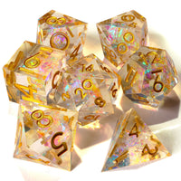 Shiny Like A Diamond! Sharp Edge RPG Dice Set | 7 Pieces
