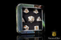 White Bamboo Sharp Edge RPG Dice Set | 7 Pieces