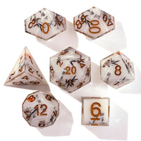 White Bamboo Sharp Edge RPG Dice Set | 7 Pieces