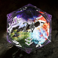 Rainbow Dragon (Purple/Silver) Liquid Core 50mm D20