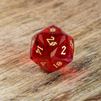 Ruby Multifaceted Glass Dice Set