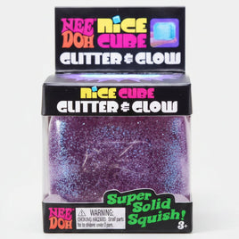 Schylling Nee-Doh Glitter and Glow Nice Cube: Purple Cube