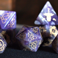 Serpent of Midgard Amethyst Dice Set