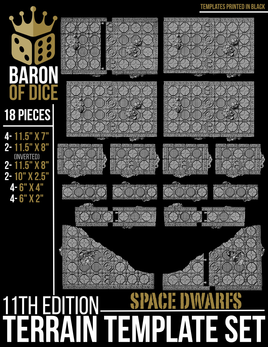 Stonevault Template Set | 11e Terrain Template Set | Shipping Excluded