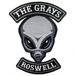 The Grays Alien Embroidered Patch: Iron-on