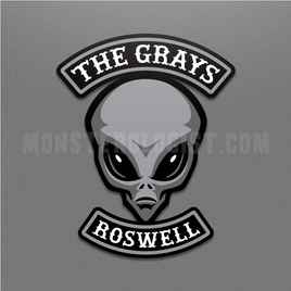 The Grays Motorcycle Club Alien Ufo Sticker