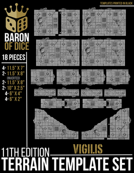 Vigilis Bastion Template Set | 11e Terrain Template Set | Shipping Excluded