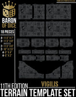 Vigilis Bastion Template Set | 11e Terrain Template Set | Shipping Excluded