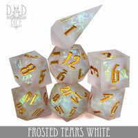 Frosted Tears White (Handmade) - Dice Set