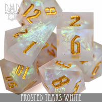 Frosted Tears White (Handmade) - Dice Set