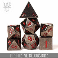 Mini Metal Bloodstone (10mm) - Dice Set