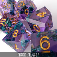 Moon Flower Handmade Dice Set