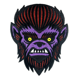 Wolf Man Head Embroidered Patch: Iron-on