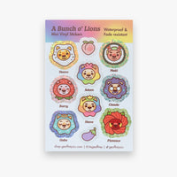 A Bunch O' Lions Mini Vinyl Sticker Sheet - The Mage's Emporium Geoffrey Siu Art LLC Geoffrey Siu Art LLC Shopify Collective Used English Sticker Sheet Japanese Style Comic Book