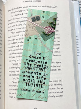 Agatha Christie Quote: One Doesn't Recognize Bookmark - The Mage's Emporium White Rose Books & More Shopify Collective White Rose Books & More Used English Bookmark Japanese Style Comic Book