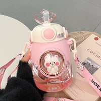 Animal Water Bottles With Lid and Straw - The Mage's Emporium Kore Kawaii Kore Kawaii Shopify Collective Used English Japanese Style Comic Book