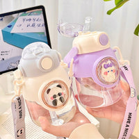 Animal Water Bottles With Lid and Straw - The Mage's Emporium Kore Kawaii Kore Kawaii Shopify Collective Used English Japanese Style Comic Book