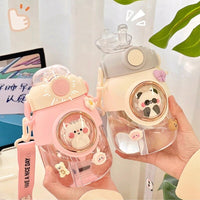 Animal Water Bottles With Lid and Straw - The Mage's Emporium Kore Kawaii Kore Kawaii Shopify Collective Used English Japanese Style Comic Book