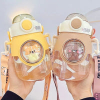 Animal Water Bottles With Lid and Straw - The Mage's Emporium Kore Kawaii Kore Kawaii Shopify Collective Used English Japanese Style Comic Book