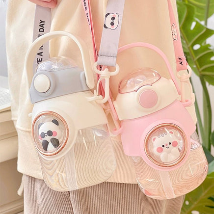 Animal Water Bottles With Lid and Straw - The Mage's Emporium Kore Kawaii Kore Kawaii Shopify Collective Used English Japanese Style Comic Book