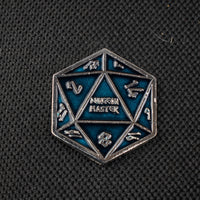 Aqua and Silver D20 Pin - The Mage's Emporium Misty Mountain Gaming Misty Mountain Gaming Shopify Collective Used English Pin Japanese Style Comic Book