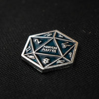 Aqua and Silver D20 Pin - The Mage's Emporium Misty Mountain Gaming Misty Mountain Gaming Shopify Collective Used English Pin Japanese Style Comic Book