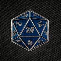 Aqua and Silver D20 Pin - The Mage's Emporium Misty Mountain Gaming Misty Mountain Gaming Shopify Collective Used English Pin Japanese Style Comic Book