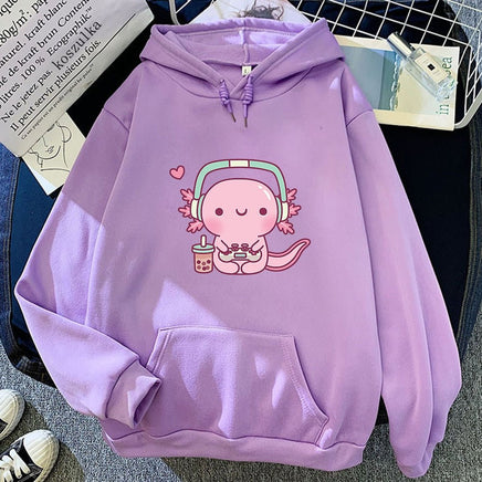 Axolotl Gamer Hoodie - The Mage's Emporium Kore Kawaii Kore Kawaii Shopify Collective Used English Japanese Style Comic Book