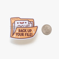 Back Up Your Files Vinyl Sticker (2.5") - The Mage's Emporium Geoffrey Siu Art LLC Geoffrey Siu Art LLC Shopify Collective Used English Vinyl Sticker Japanese Style Comic Book