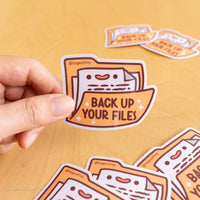 Back Up Your Files Vinyl Sticker (2.5") - The Mage's Emporium Geoffrey Siu Art LLC Geoffrey Siu Art LLC Shopify Collective Used English Vinyl Sticker Japanese Style Comic Book