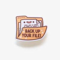 Back Up Your Files Vinyl Sticker (2.5") - The Mage's Emporium Geoffrey Siu Art LLC Geoffrey Siu Art LLC Shopify Collective Used English Vinyl Sticker Japanese Style Comic Book