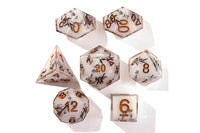 White Bamboo Sharp Edge RPG Dice Set | 7 Pieces