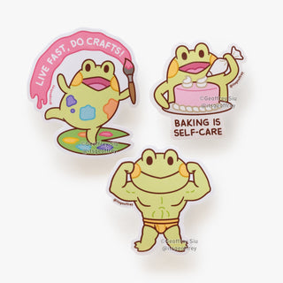 Bean The Frog Vinyl Stickers - The Mage's Emporium Geoffrey Siu Art LLC Geoffrey Siu Art LLC Shopify Collective Used English Vinyl Sticker Japanese Style Comic Book