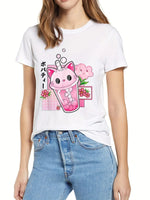 Boba Tea Cat Cup T-Shirt - The Mage's Emporium Kore Kawaii Kore Kawaii Shopify Collective Used English Japanese Style Comic Book