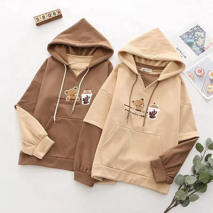 Boba Tea Teddy Bear Hoodie - The Mage's Emporium Kore Kawaii Kore Kawaii Shopify Collective Used English Japanese Style Comic Book