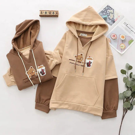 Boba Tea Teddy Bear Hoodie - The Mage's Emporium Kore Kawaii Kore Kawaii Shopify Collective Used English Japanese Style Comic Book
