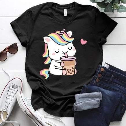 Boba Tea Unicorn T-Shirt - The Mage's Emporium Kore Kawaii Kore Kawaii Shopify Collective Used English Japanese Style Comic Book