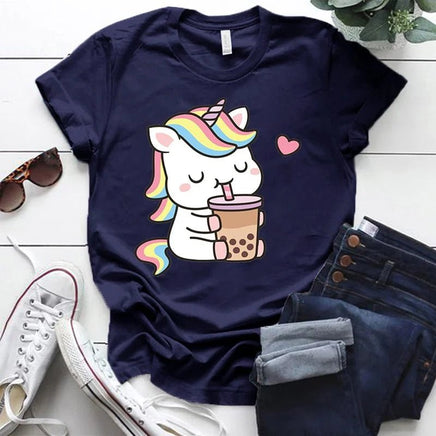 Boba Tea Unicorn T-Shirt - The Mage's Emporium Kore Kawaii Kore Kawaii Shopify Collective Used English Japanese Style Comic Book