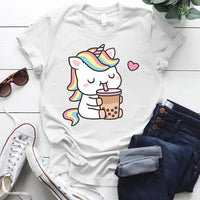 Boba Tea Unicorn T-Shirt - The Mage's Emporium Kore Kawaii Kore Kawaii Shopify Collective Used English Japanese Style Comic Book