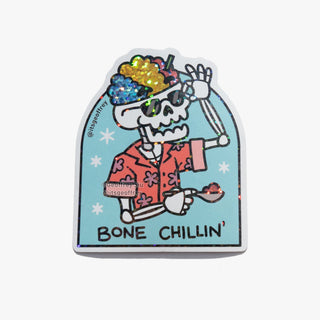 Bone Chillin' Glitter Sticker (3