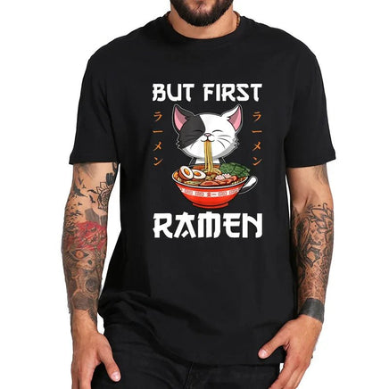"But First Ramen" T-Shirt - The Mage's Emporium Kore Kawaii Kore Kawaii Shopify Collective Used English Japanese Style Comic Book