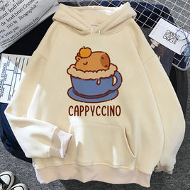 "Cappycino" Capybara Hoodie - The Mage's Emporium Kore Kawaii Kore Kawaii Shopify Collective Used English Japanese Style Comic Book
