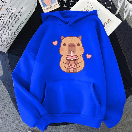 Capybara Hearts Boba Tea Hoodie - The Mage's Emporium Kore Kawaii Kore Kawaii Shopify Collective Used English Japanese Style Comic Book