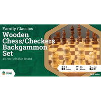 LPG Classics: Wooden Folding Chess/Checkers/Backgammon Set 40cm
