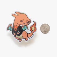 Charmzard Glitter Sticker (3") - The Mage's Emporium Geoffrey Siu Art LLC Geoffrey Siu Art LLC Shopify Collective Used English Glitter Sticker Japanese Style Comic Book