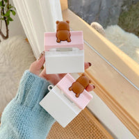 "Cheery" Cherry Milk Bear AirPods Case - The Mage's Emporium Kore Kawaii Kore Kawaii Shopify Collective Used English Japanese Style Comic Book