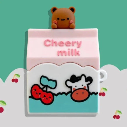 "Cheery" Cherry Milk Bear AirPods Case - The Mage's Emporium Kore Kawaii Kore Kawaii Shopify Collective Used English Japanese Style Comic Book