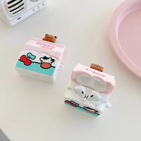 "Cheery" Cherry Milk Bear AirPods Case - The Mage's Emporium Kore Kawaii Kore Kawaii Shopify Collective Used English Japanese Style Comic Book