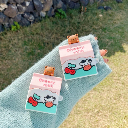 "Cheery" Cherry Milk Bear AirPods Case - The Mage's Emporium Kore Kawaii Kore Kawaii Shopify Collective Used English Japanese Style Comic Book