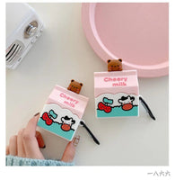 "Cheery" Cherry Milk Bear AirPods Case - The Mage's Emporium Kore Kawaii Kore Kawaii Shopify Collective Used English Japanese Style Comic Book